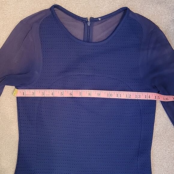 Reiss mesh sleeve Rita dress Indigo blue - Picture 9 of 15